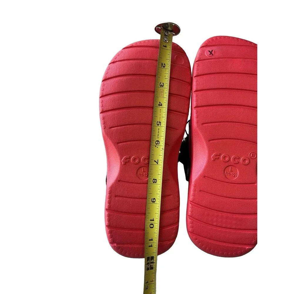 FOCO Men’s Red Foam Bubble Strap Clogs Slip On Garden Beach Water Shoes 11-12